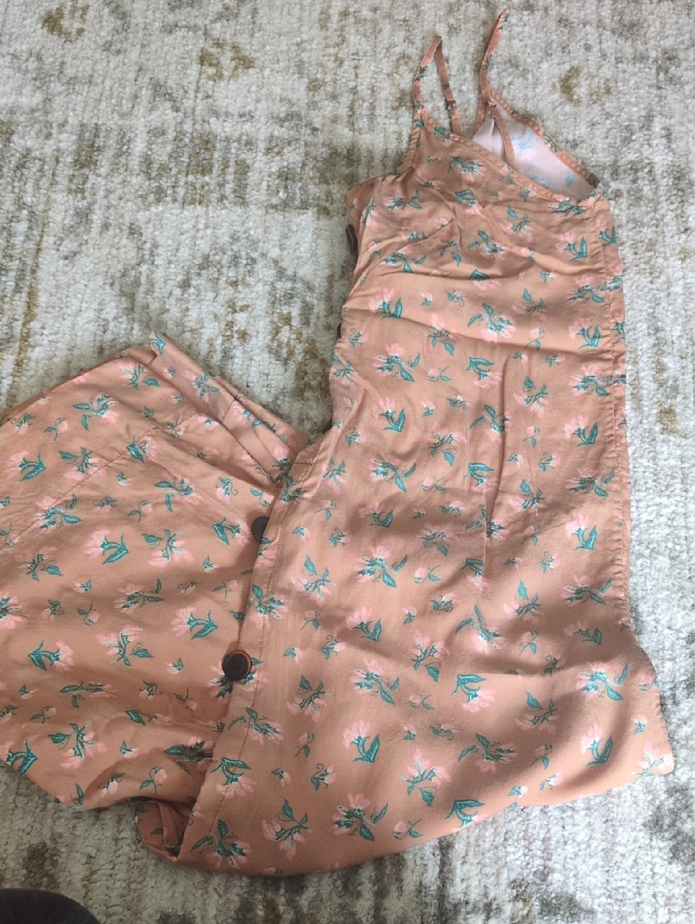 Patagonia Peach Floral Sleeveless Jumpsuit
